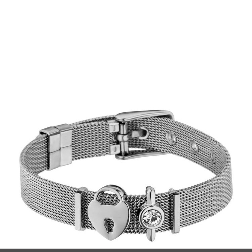 BRAND NEW PV Silver Mesh Strap Diamond & Padlock